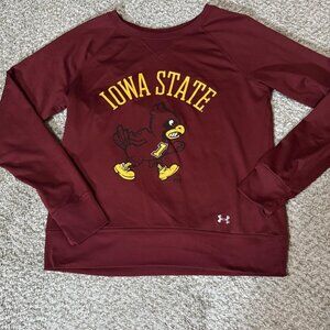 Iowa State Cyclones Sweatshirt Womens Large Red NCAA College Under Armour Mascot